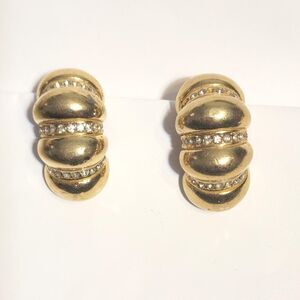Vintage Glamour signed Exquisite Ciner Ribbed "Shrimp" Clip-On Earrings